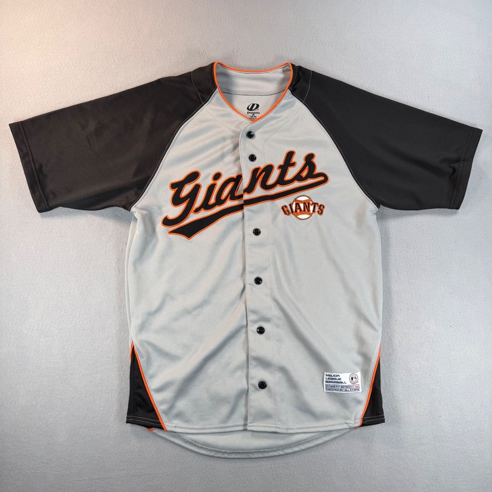 Dynasty San Francisco Giants MLB Baseball Jersey Mens Medium Grey Black Orange